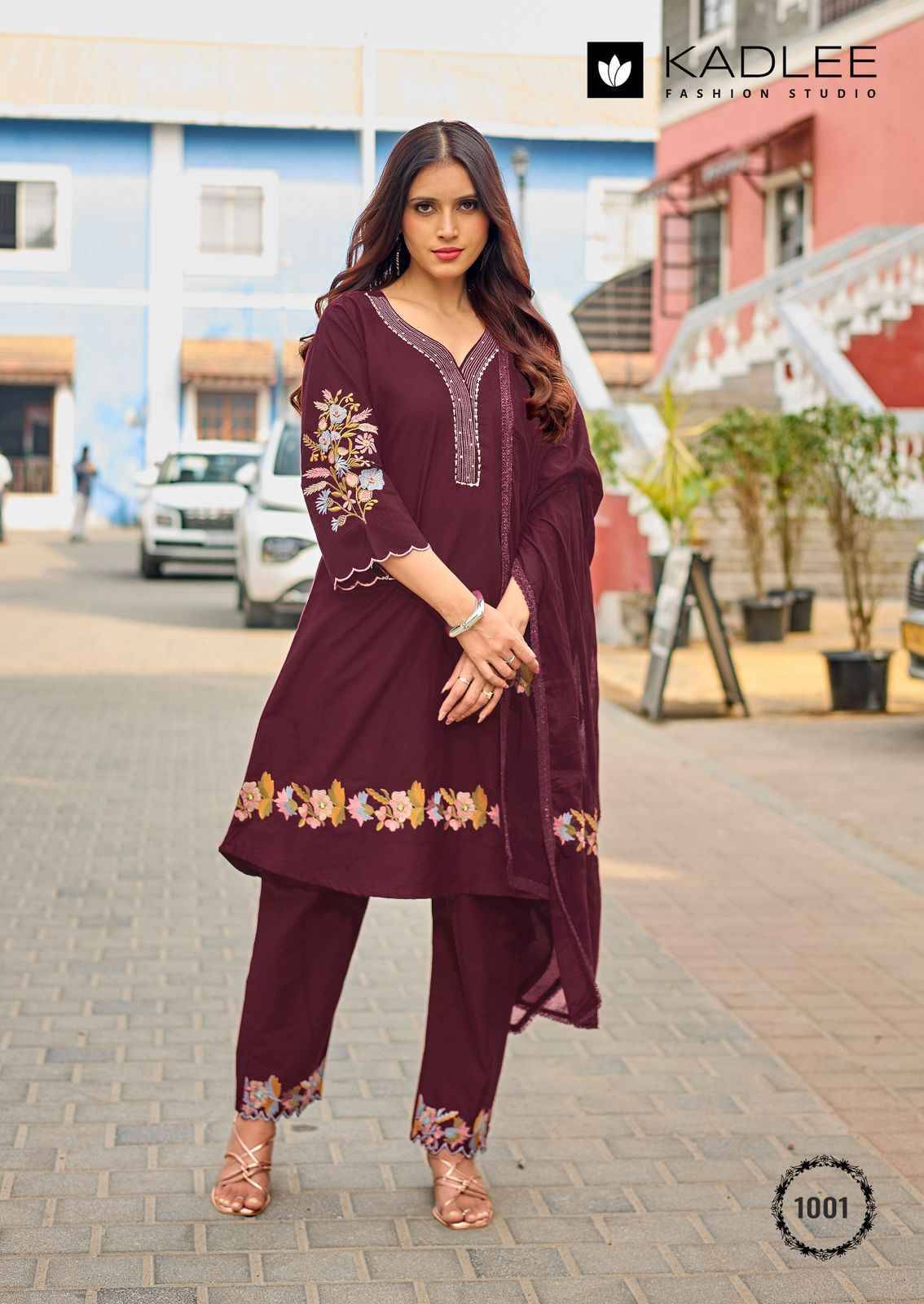 Aamira By KADLEE 1001 To 1004 Series Beautiful Festive Suits Colorful Stylish Fancy Ethnic Wear Cotton Embroidery Dresses At Wholesale Price